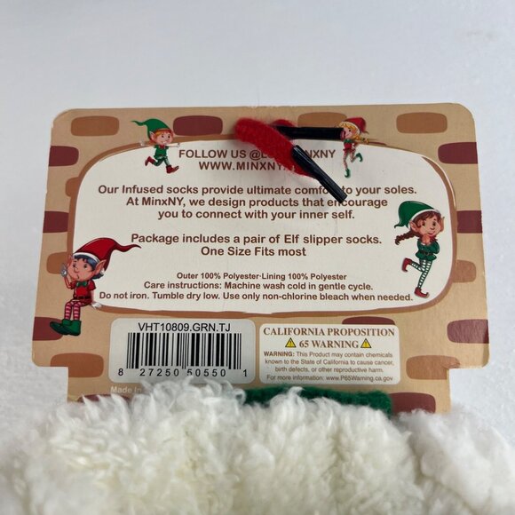 Aromasoles Very Merry Elf Socks Mint & Shea Butter Infused Green Christmas OS - Picture 6 of 7